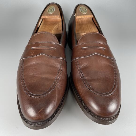 Allen Edmonds Westchester Men’s 10.5 B Brown Leather Slip On Penny Loafers Shoes main image 9
